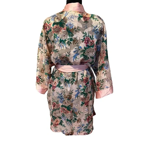 Vintage Victoria’s Secret Gold Label Sheer and Satin Robe O/S - Picture 5 of 10